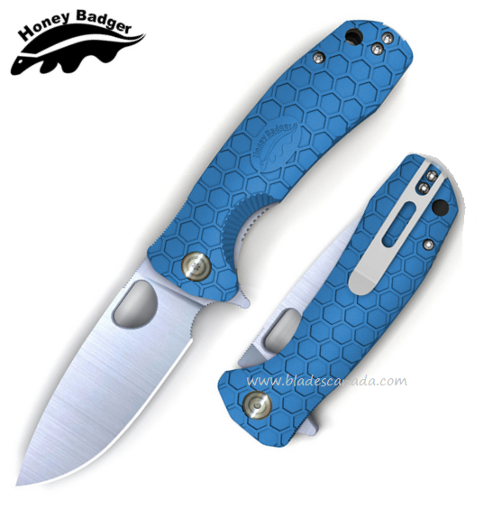 Honey Badger Small Flipper Folding Knife, FRN Blue, HB1024